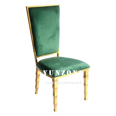 독특한 Bambu Shape Legs Hotel Banquet Chair 금 스테인레스 스틸 웨딩 체이저 이벤트 파티 대여