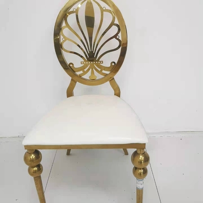 우아한 호화스러운 금 스테인리스 결혼식 의자 OEM W50xD65xH92cm