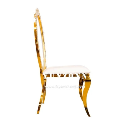 Fancy Acrylic Sunflower Back Gold Home Dining Chair Stacking Stainless Steel Wedding Chair for Hotel Banquet Party Used 호텔 잔치 파티용 스테인리스 스틸 웨딩 체어