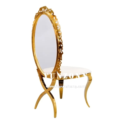 Fancy Acrylic Sunflower Back Gold Home Dining Chair Stacking Stainless Steel Wedding Chair for Hotel Banquet Party Used 호텔 잔치 파티용 스테인리스 스틸 웨딩 체어