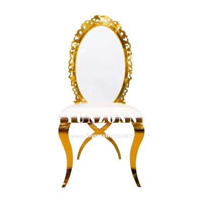 Fancy Acrylic Sunflower Back Gold Home Dining Chair Stacking Stainless Steel Wedding Chair for Hotel Banquet Party Used 호텔 잔치 파티용 스테인리스 스틸 웨딩 체어