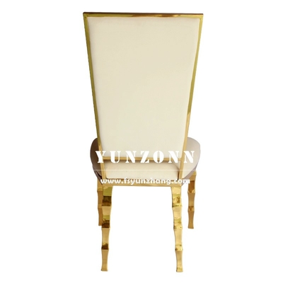 독특한 Bambu Shape Legs Hotel Banquet Chair 금 스테인레스 스틸 웨딩 체이저 이벤트 파티 대여