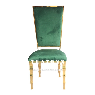 독특한 Bambu Shape Legs Hotel Banquet Chair 금 스테인레스 스틸 웨딩 체이저 이벤트 파티 대여