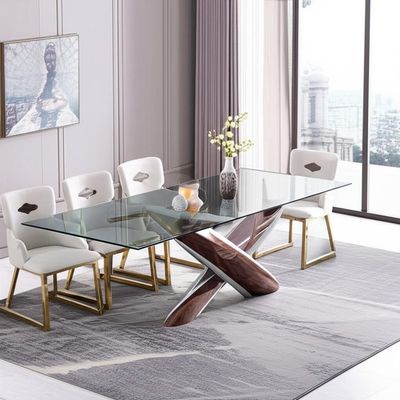 패밀리를 위한 유일한 현대 직사각형 글라스 식탁 8 자리