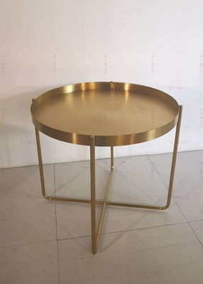 황금 금속 옆 탁자 커피용 탁자 D60xH50cm 201 스테인리스