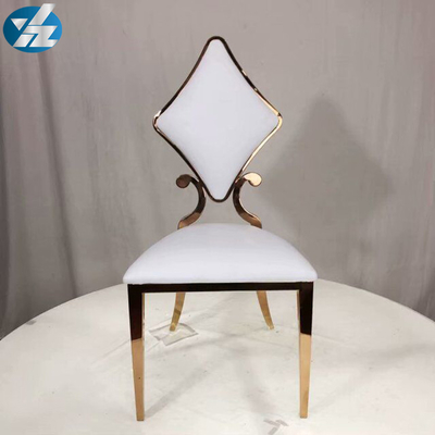 호화스러운 50X55X107 SS 다이아몬드 결혼식 황금 식사 의자 OEM 백색