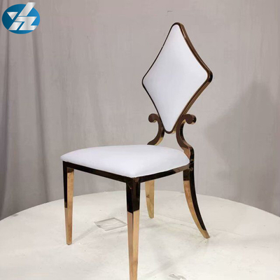 호화스러운 50X55X107 SS 다이아몬드 결혼식 황금 식사 의자 OEM 백색
