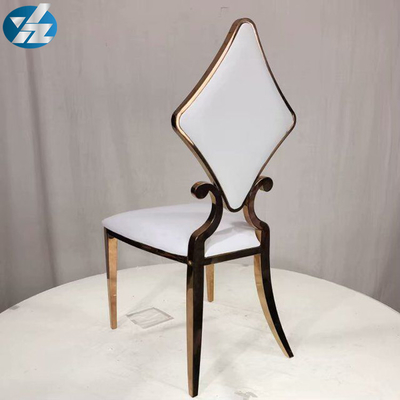 호화스러운 50X55X107 SS 다이아몬드 결혼식 황금 식사 의자 OEM 백색