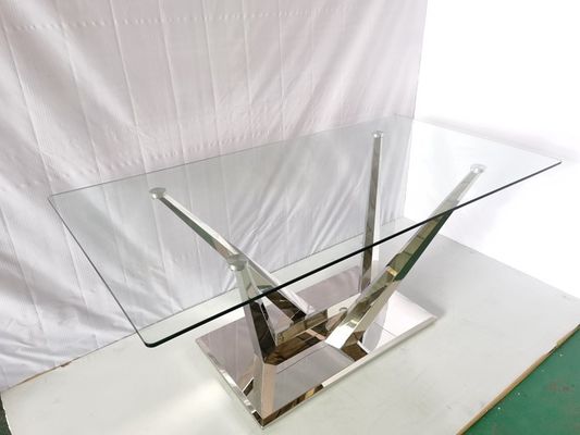 좋은 가격 6 의자들 스테인레스 강 대리석 재질 돌 식탁과 글라스 식탁 온라인으로