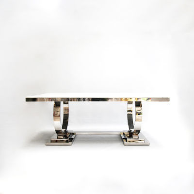 좋은 가격 2개 써클은 현대 식탁 대리석 상부 201 스테인레스 강 패밀리 사용을 매끄럽게 합니다 온라인으로