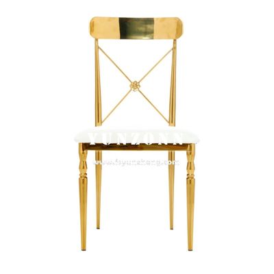 좋은 가격 잔치 파티 임대 금 스테인레스 스틸 호텔 결혼식 의자 이벤트 홀 온라인으로