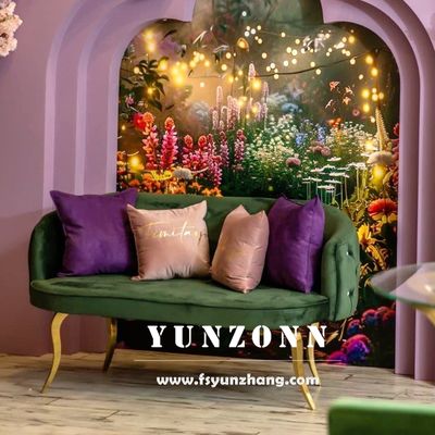 좋은 가격 호텔 및 웨딩 행사를 위한 벨벳 패브릭의 모던 스테인리스 스틸 러브 시트 소파 온라인으로