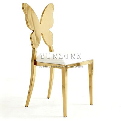 좋은 가격 전문 제조 스테인레스 스틸 나비 등 편안한 식사 의자 금 등반 결혼식 및 이벤트 의자 온라인으로