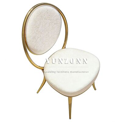 좋은 가격 럭셔리 내구성이 뛰어난 모던 스테인리스 스틸 골드 패드 의자, 테이퍼드 다리, 야외 웨딩 연회 행사용 온라인으로