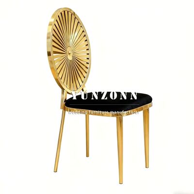 품질 ホテルウェディングバンケットウェディング家具ステンレススチールフレームチェア用ゴールデンウェディングチェアスタッカブルダイニングチェア 공장