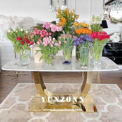 품질 현대 고급 U 모양 식탁 및 의자 주방 또는 이벤트 및 결혼식용 스테인리스 스틸 공장