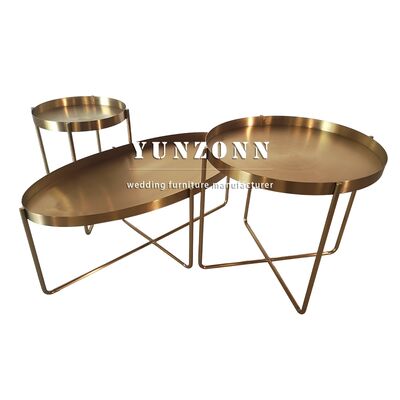 좋은 가격 골든 마감 메탈 철제 타원형 장식용 객실 커피 테이블 사이드 테이블 엔드 메탈 테이블 온라인으로