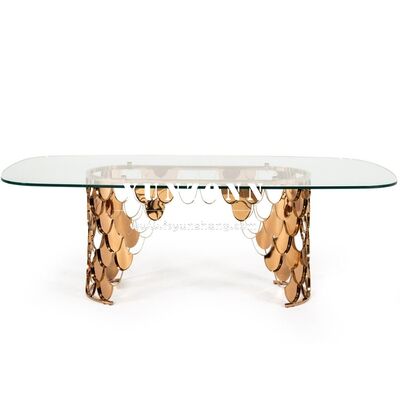 좋은 가격 현대 럭셔리 유리 톱 스테인리스 스틸 센터 피스 새로운 스타일 웨딩 테이블 장식 외관 호텔 사용 온라인으로