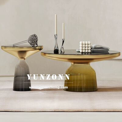 좋은 가격 북유럽 럭셔리 심플 디자인 라운드 유리 사이드 테이블 모던 거실 가구 가정 및 호텔 식사 및 웨딩용 온라인으로