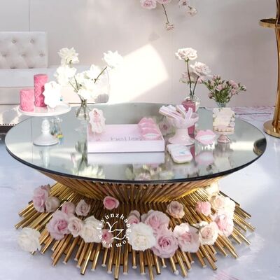 좋은 가격 와이어 금속 기반과 거울을 가진 신성한 럭셔리 커피 테이블 최고 디자이너 거실 가구 및 가정 장식 중심 온라인으로