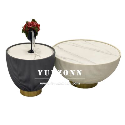 좋은 가격 뜨거운 판매 하얀 둥근 커피 테이블은 거실 또는 호텔 사용을위한 바위 슬랩 디자인 온라인으로