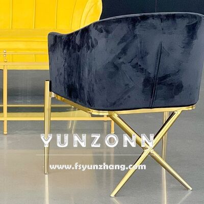 좋은 가격 현대식식품 팔 의자 X 다리 스테인레스 스틸 디자인 벨벳 호텔 의자 온라인으로