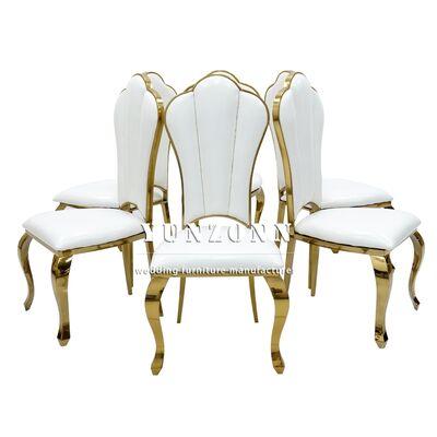 좋은 가격 호텔 레스토랑 리셉션을 위한 럭셔리 이벤트 가구 스테인리스 스틸 골드 스태킹 이벤트 연회 웨딩 의자 온라인으로