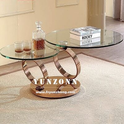 좋은 가격 현대적인 다기능 커피 테이블, 둥근 회전형 유리 상단, 주방 식사실 집 부엌 침실 온라인으로
