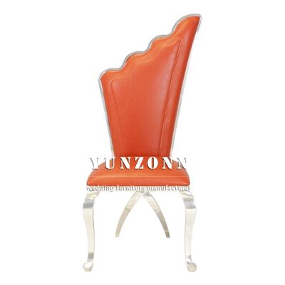 좋은 가격 높은 등 가죽과 직물 황금 날개와 신랑 의자 고급 고대 스테인레스 스틸 웨딩 의자 온라인으로