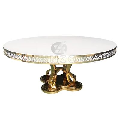 좋은 가격 모던 럭셔리 MDF/유리 상판 다이닝 테이블 스테인리스 스틸 야외 호텔 가구 웨딩 연회 파티용 온라인으로