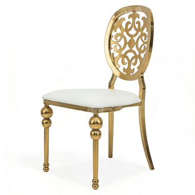 좋은 가격 유럽 럭셔리 식탁 의자 현대 디자인 스테인리스 스틸 가죽 PU 재료 온라인으로