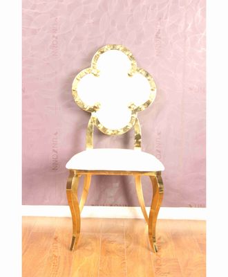 좋은 가격 대중적인 중동 스테인리스 결혼식 사건 가죽 뒤 식사 의자 온라인으로